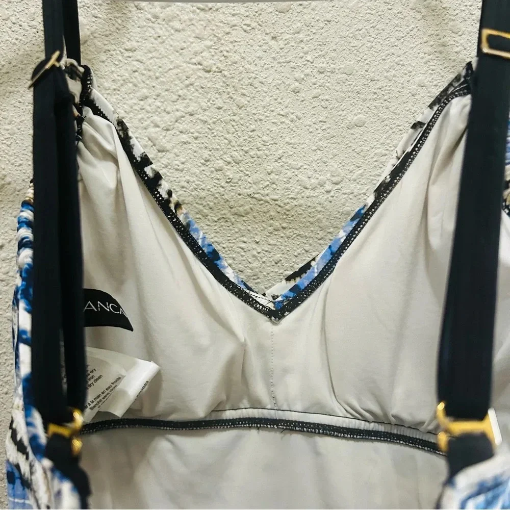 LA BLANCA Animal Instinct Convertible Tankini Swim Top Size 8